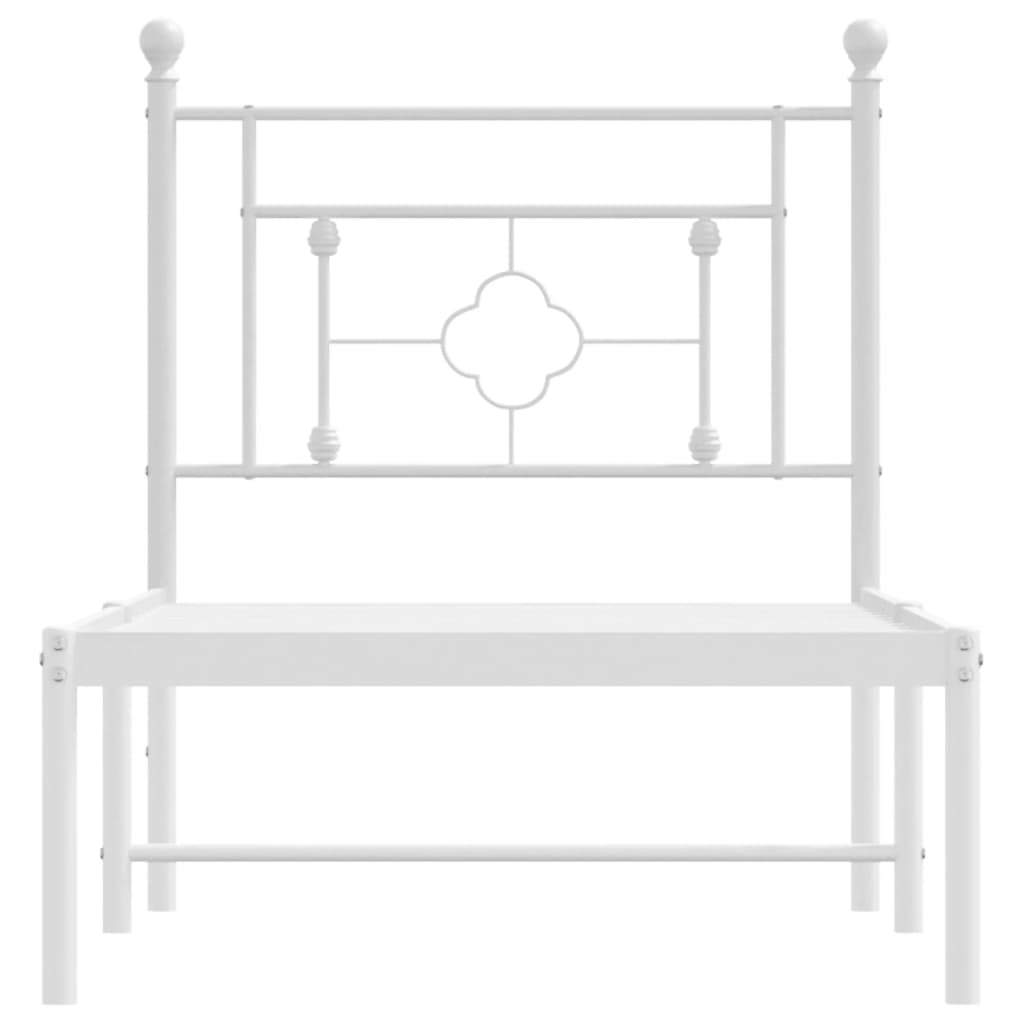 Bettgestell mit Kopfteil Metall Weiß 80x200 cm