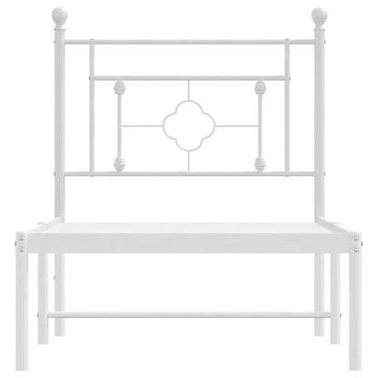 Bettgestell mit Kopfteil Metall Weiß 80x200 cm - Pazzar.ch