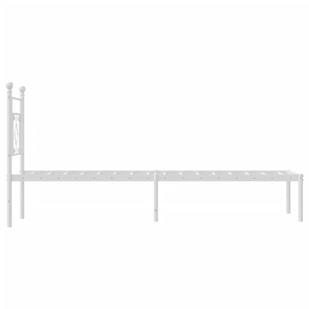 Bettgestell mit Kopfteil Metall Weiß 80x200 cm - Pazzar.ch