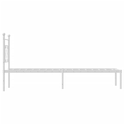 Bettgestell mit Kopfteil Metall Weiß 80x200 cm - Pazzar.ch