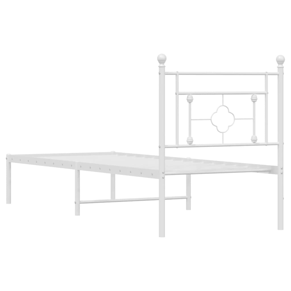 Bettgestell mit Kopfteil Metall Weiß 80x200 cm - Pazzar.ch