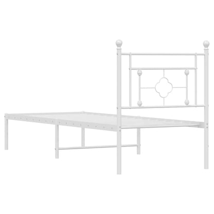 Bettgestell mit Kopfteil Metall Weiß 80x200 cm - Pazzar.ch