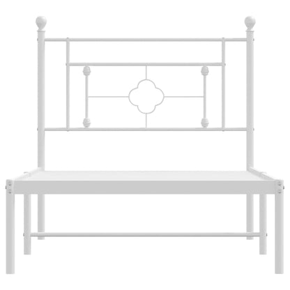 Bettgestell mit Kopfteil Metall Weiß 90x200 cm - Pazzar.ch