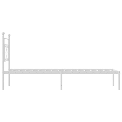 Bettgestell mit Kopfteil Metall Weiß 90x200 cm - Pazzar.ch