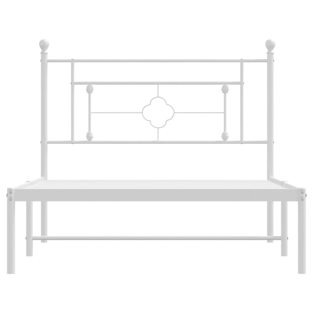 Bettgestell mit Kopfteil Metall Weiß 107x203 cm - Pazzar.ch
