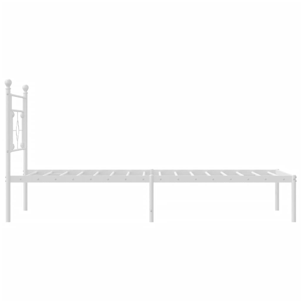 Bettgestell mit Kopfteil Metall Weiß 107x203 cm - Pazzar.ch