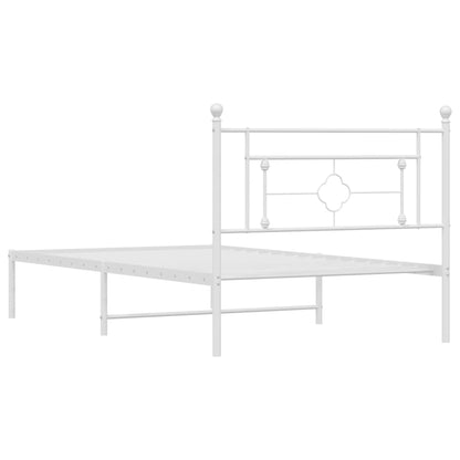 Bettgestell mit Kopfteil Metall Weiß 107x203 cm - Pazzar.ch