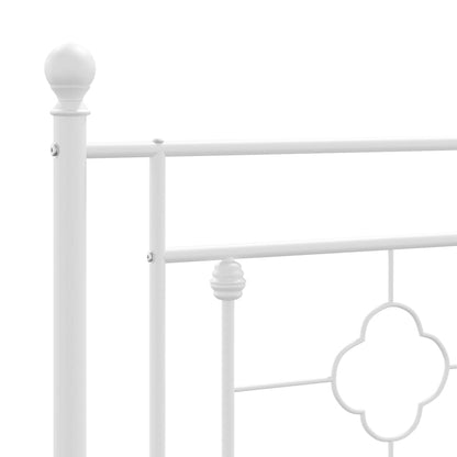 Bettgestell mit Kopfteil Metall Weiß 107x203 cm - Pazzar.ch