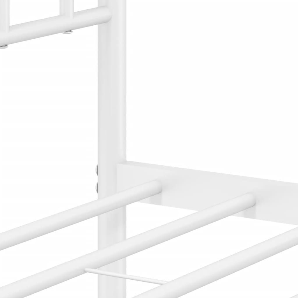 Bettgestell mit Kopfteil Metall Weiß 107x203 cm - Pazzar.ch