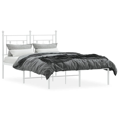 Bettgestell mit Kopfteil Metall Weiß 120x190 cm - Pazzar.ch