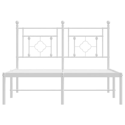 Bettgestell mit Kopfteil Metall Weiß 120x190 cm - Pazzar.ch