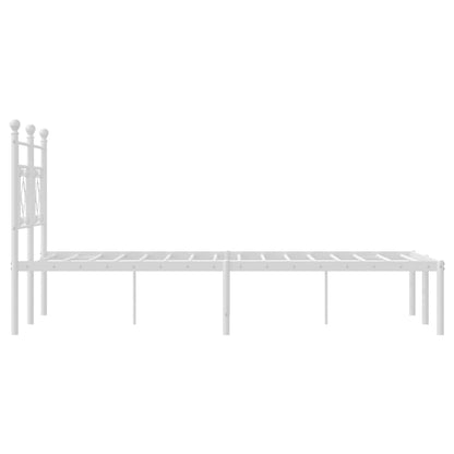 Bettgestell mit Kopfteil Metall Weiß 120x190 cm - Pazzar.ch