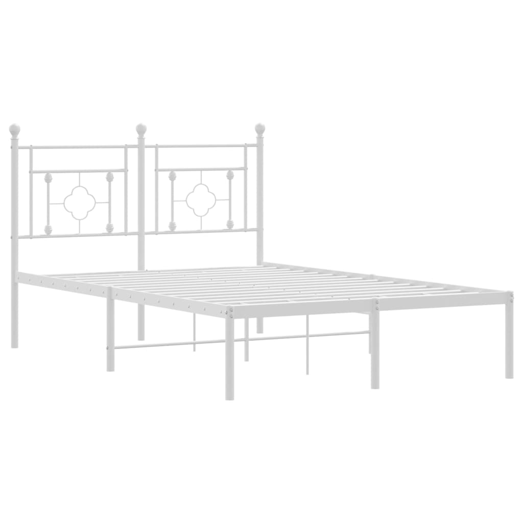 Bettgestell mit Kopfteil Metall Weiß 120x200 cm - Pazzar.ch
