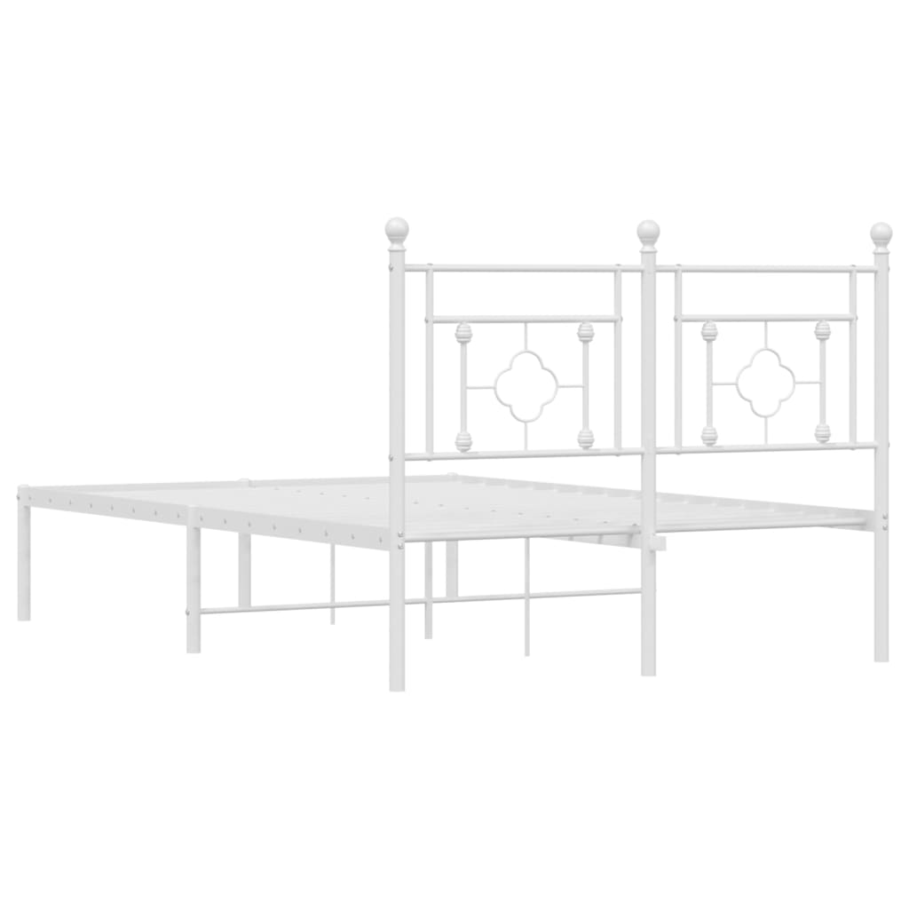 Bettgestell mit Kopfteil Metall Weiß 120x200 cm - Pazzar.ch