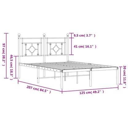 Bettgestell mit Kopfteil Metall Weiß 120x200 cm - Pazzar.ch