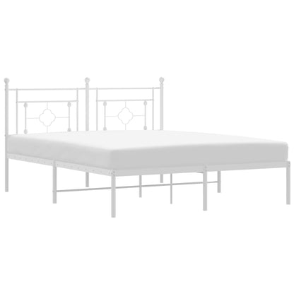 Bettgestell mit Kopfteil Metall Weiß 150x200 cm - Pazzar.ch