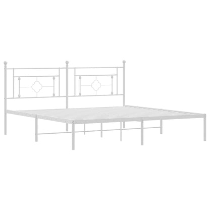 Bettgestell mit Kopfteil Metall Weiß 183x213 cm - Pazzar.ch