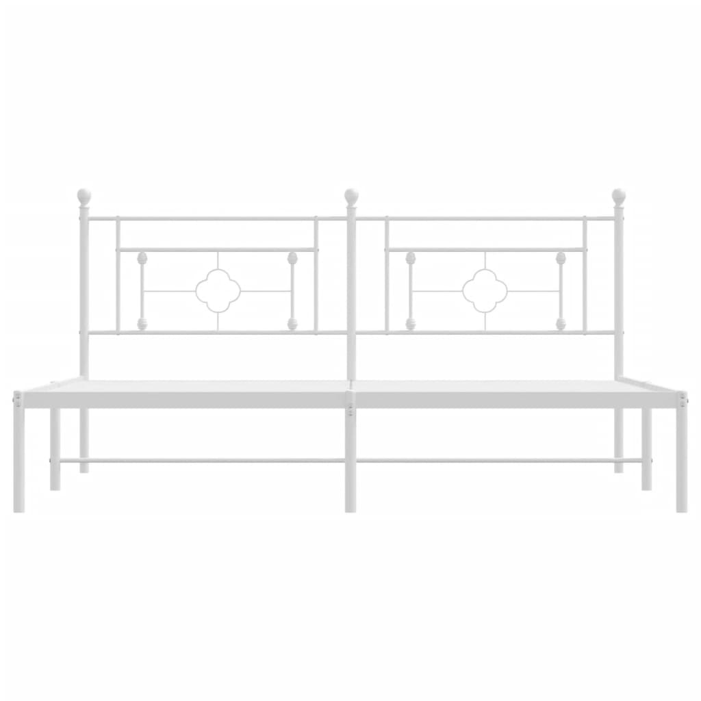 Bettgestell mit Kopfteil Metall Weiß 183x213 cm - Pazzar.ch