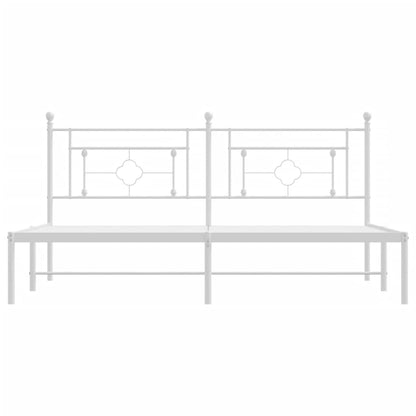 Bettgestell mit Kopfteil Metall Weiß 183x213 cm - Pazzar.ch
