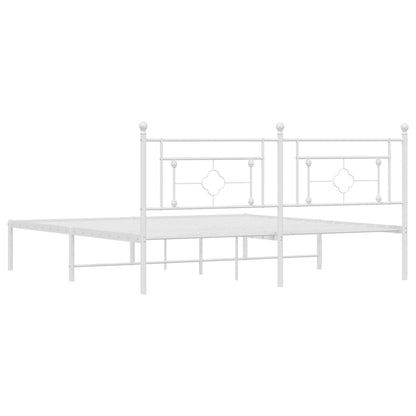 Bettgestell mit Kopfteil Metall Weiß 183x213 cm - Pazzar.ch