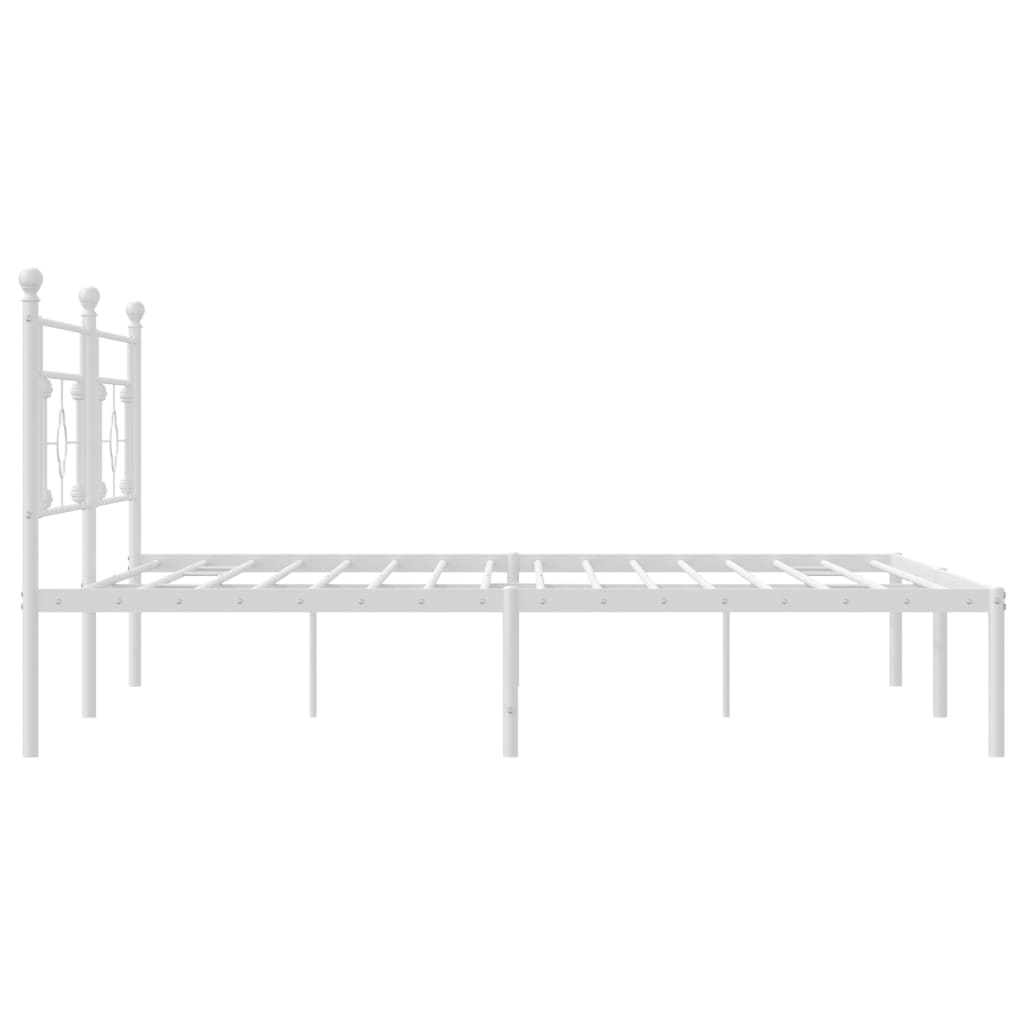 Bettgestell mit Kopfteil Metall Weiß 193x203 cm - Pazzar.ch