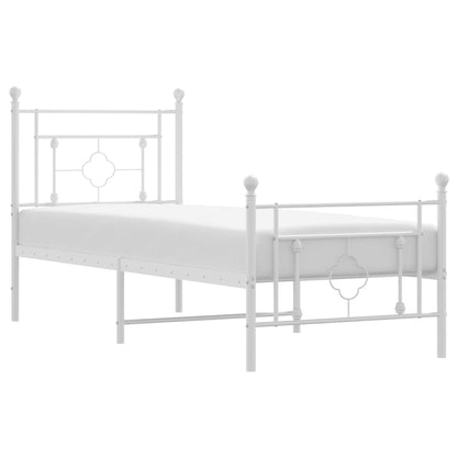 Bettgestell mit Kopf- und Fußteil Metall Weiß 75x190 cm - Pazzar.ch