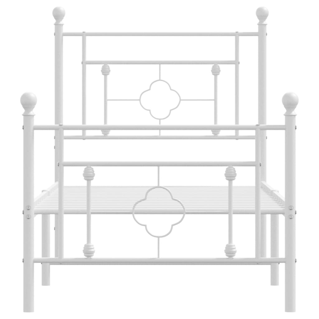 Bettgestell mit Kopf- und Fußteil Metall Weiß 80x200 cm - Pazzar.ch