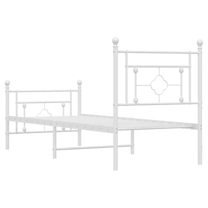 Bettgestell mit Kopf- und Fußteil Metall Weiß 80x200 cm - Pazzar.ch