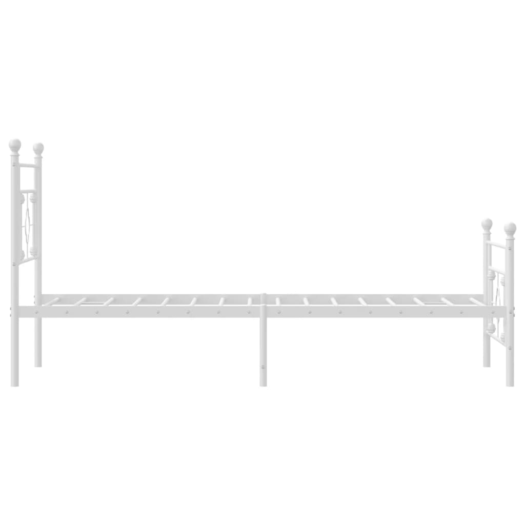 Bettgestell mit Kopf- und Fußteil Metall Weiß 100x190 cm - Pazzar.ch