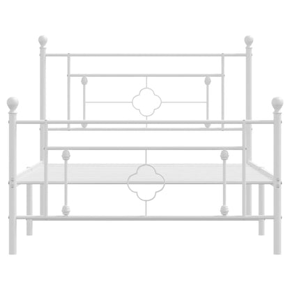 Bettgestell mit Kopf- und Fußteil Metall Weiß 107x203 cm - Pazzar.ch