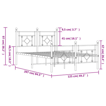 Bettgestell mit Kopf- und Fußteil Metall Weiß 120x200 cm - Pazzar.ch