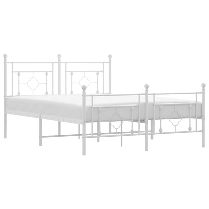 Bettgestell mit Kopf- und Fußteil Metall Weiß 140x190 cm - Pazzar.ch