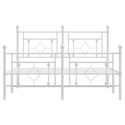 Bettgestell mit Kopf- und Fußteil Metall Weiß 140x190 cm - Pazzar.ch