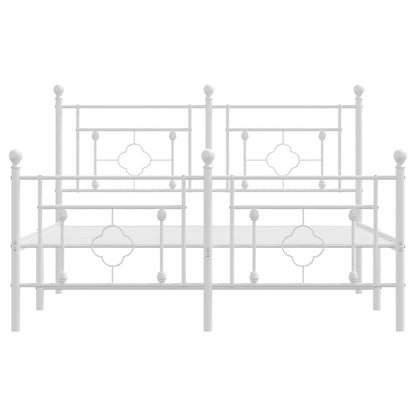 Bettgestell mit Kopf- und Fußteil Metall Weiß 140x200 cm - Pazzar.ch