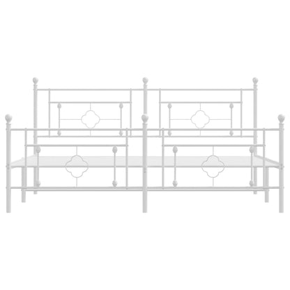 Bettgestell mit Kopf- und Fußteil Metall Weiß 183x213 cm - Pazzar.ch