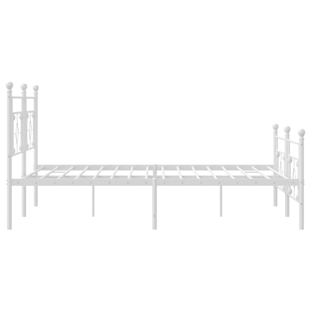 Bettgestell mit Kopf- und Fußteil Metall Weiß 193x203 cm - Pazzar.ch