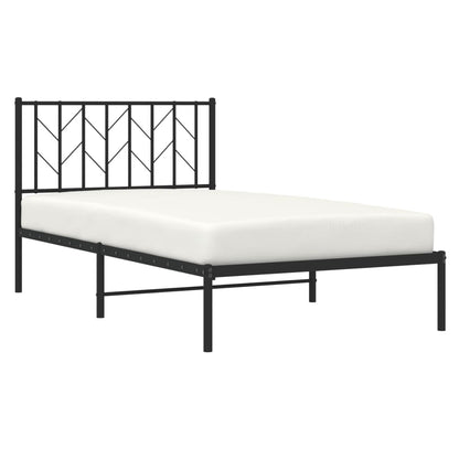 Bettgestell mit Kopfteil Metall Schwarz 100x190 cm - Pazzar.ch