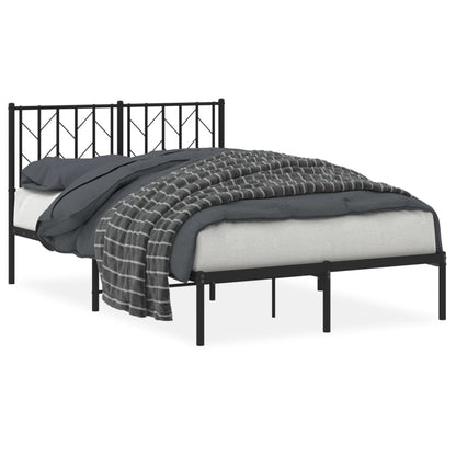 Bettgestell mit Kopfteil Metall Schwarz 120x200 cm - Pazzar.ch