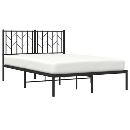 Bettgestell mit Kopfteil Metall Schwarz 120x200 cm - Pazzar.ch