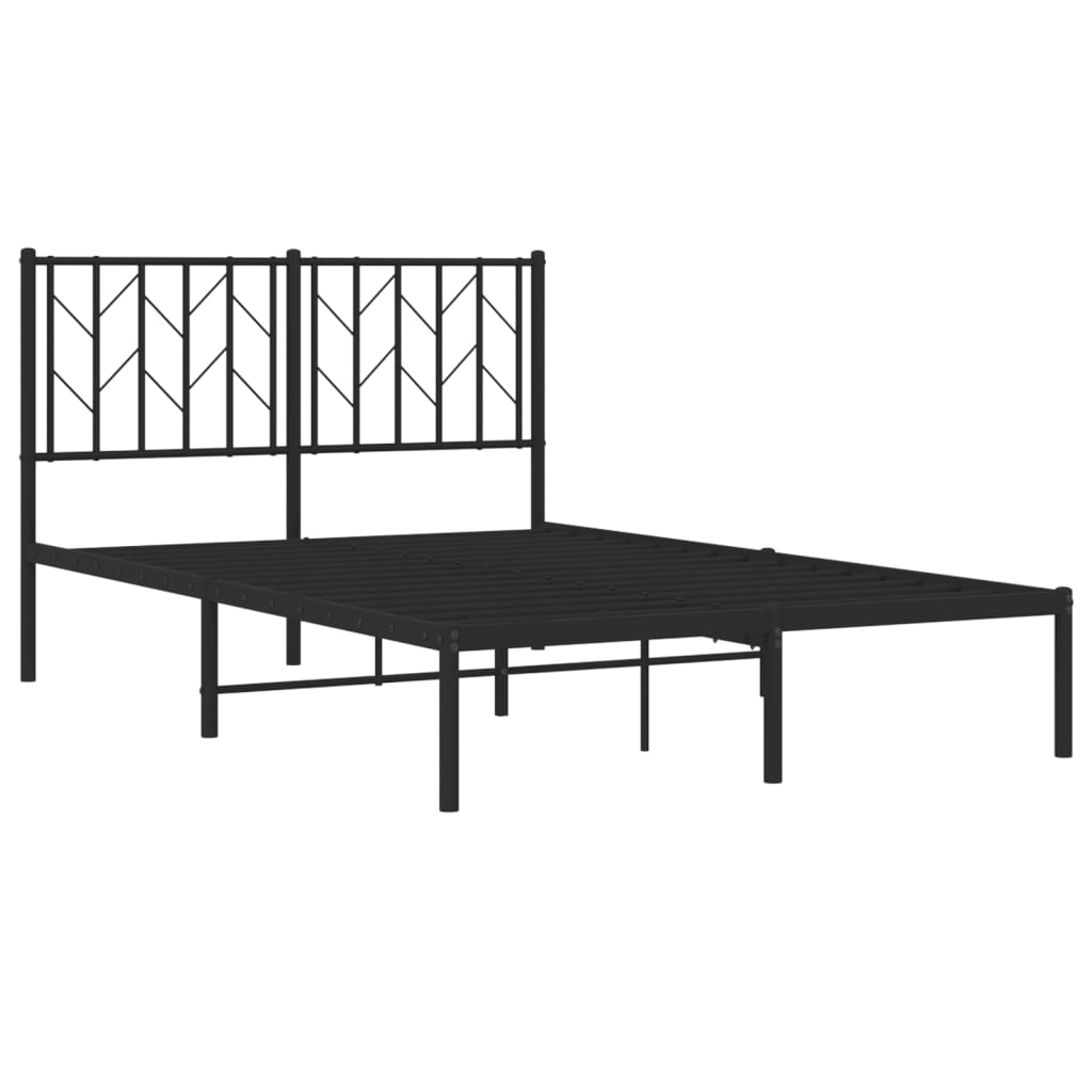 Bettgestell mit Kopfteil Metall Schwarz 120x200 cm - Pazzar.ch