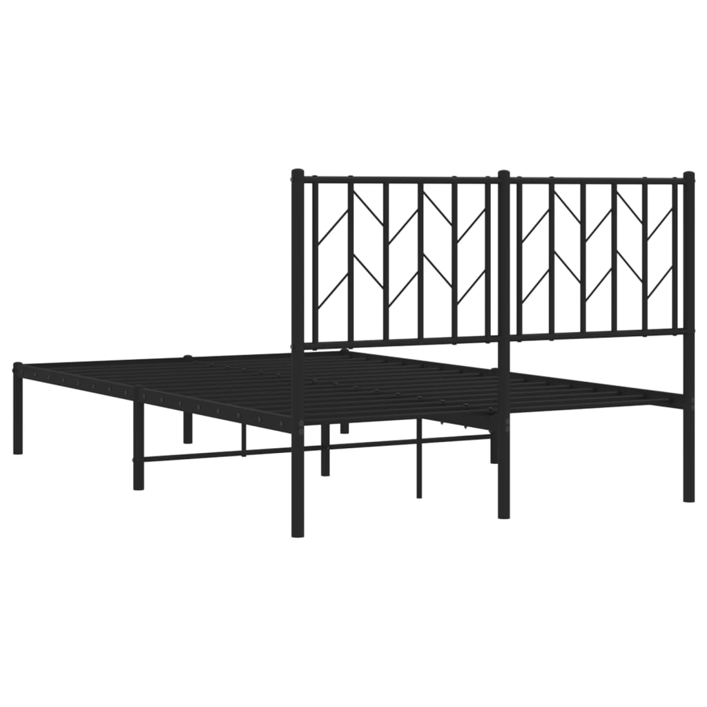 Bettgestell mit Kopfteil Metall Schwarz 120x200 cm - Pazzar.ch