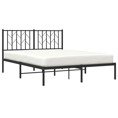 Bettgestell mit Kopfteil Metall Schwarz 140x200 cm - Pazzar.ch