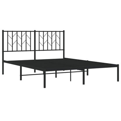 Bettgestell mit Kopfteil Metall Schwarz 140x200 cm - Pazzar.ch