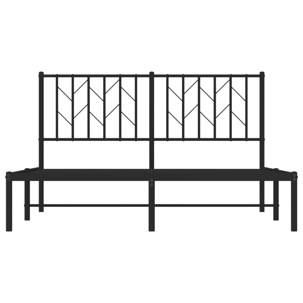 Bettgestell mit Kopfteil Metall Schwarz 140x200 cm - Pazzar.ch
