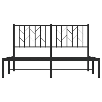 Bettgestell mit Kopfteil Metall Schwarz 140x200 cm - Pazzar.ch