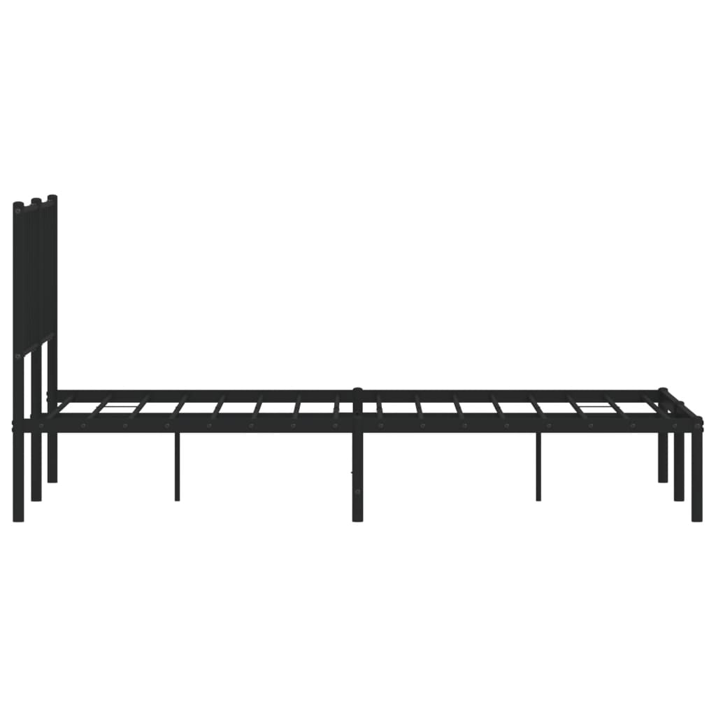 Bettgestell mit Kopfteil Metall Schwarz 140x200 cm - Pazzar.ch