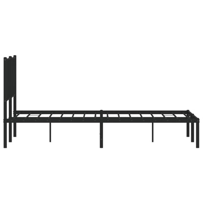 Bettgestell mit Kopfteil Metall Schwarz 140x200 cm - Pazzar.ch
