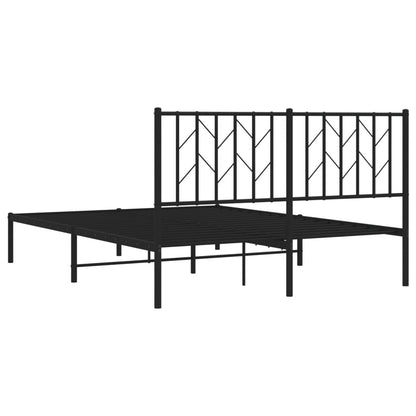 Bettgestell mit Kopfteil Metall Schwarz 140x200 cm - Pazzar.ch