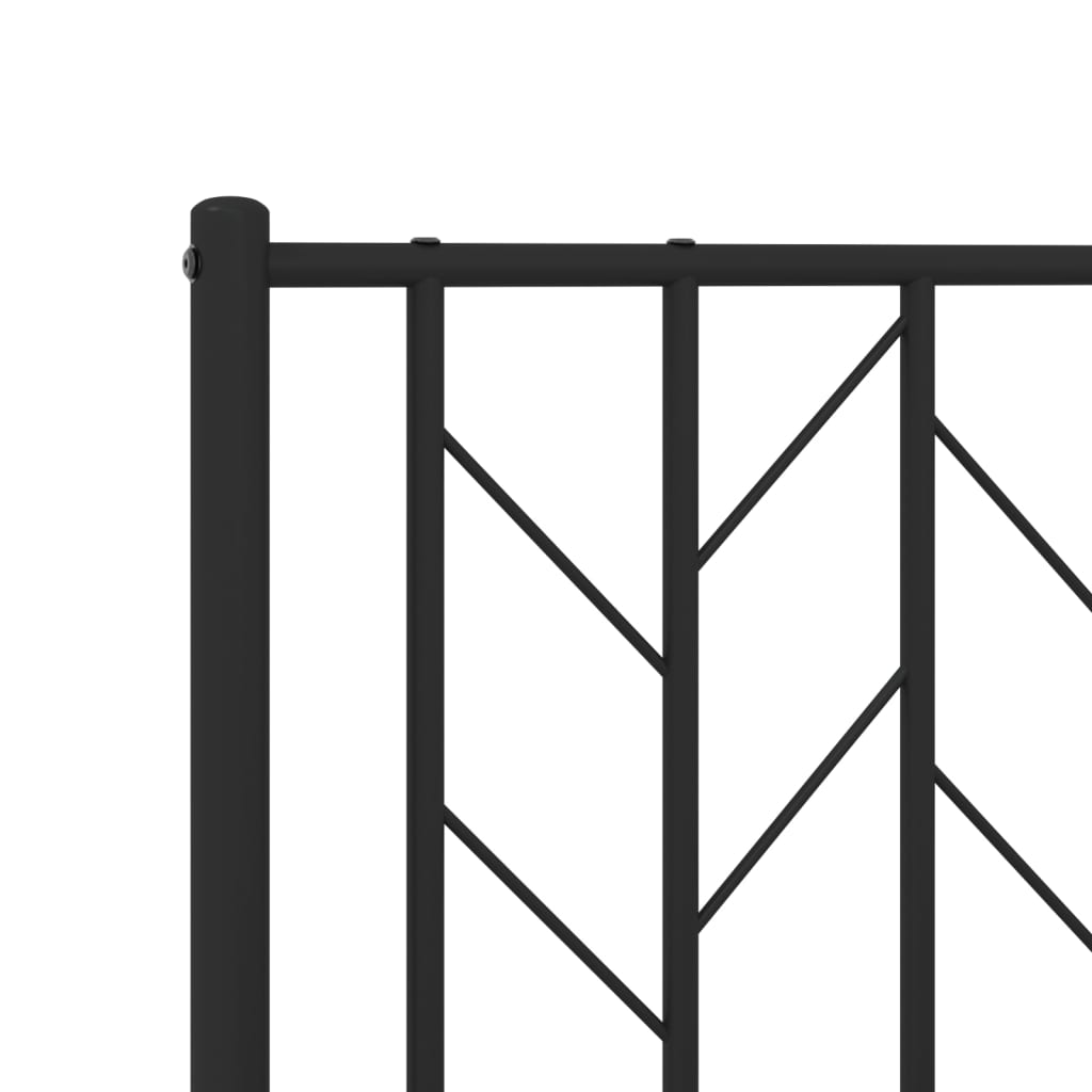 Bettgestell mit Kopfteil Metall Schwarz 140x200 cm - Pazzar.ch