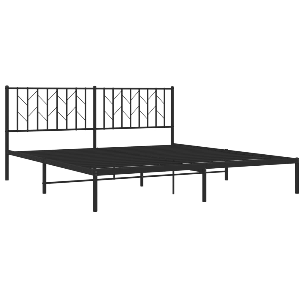 Bettgestell mit Kopfteil Metall Schwarz 183x213 cm - Pazzar.ch